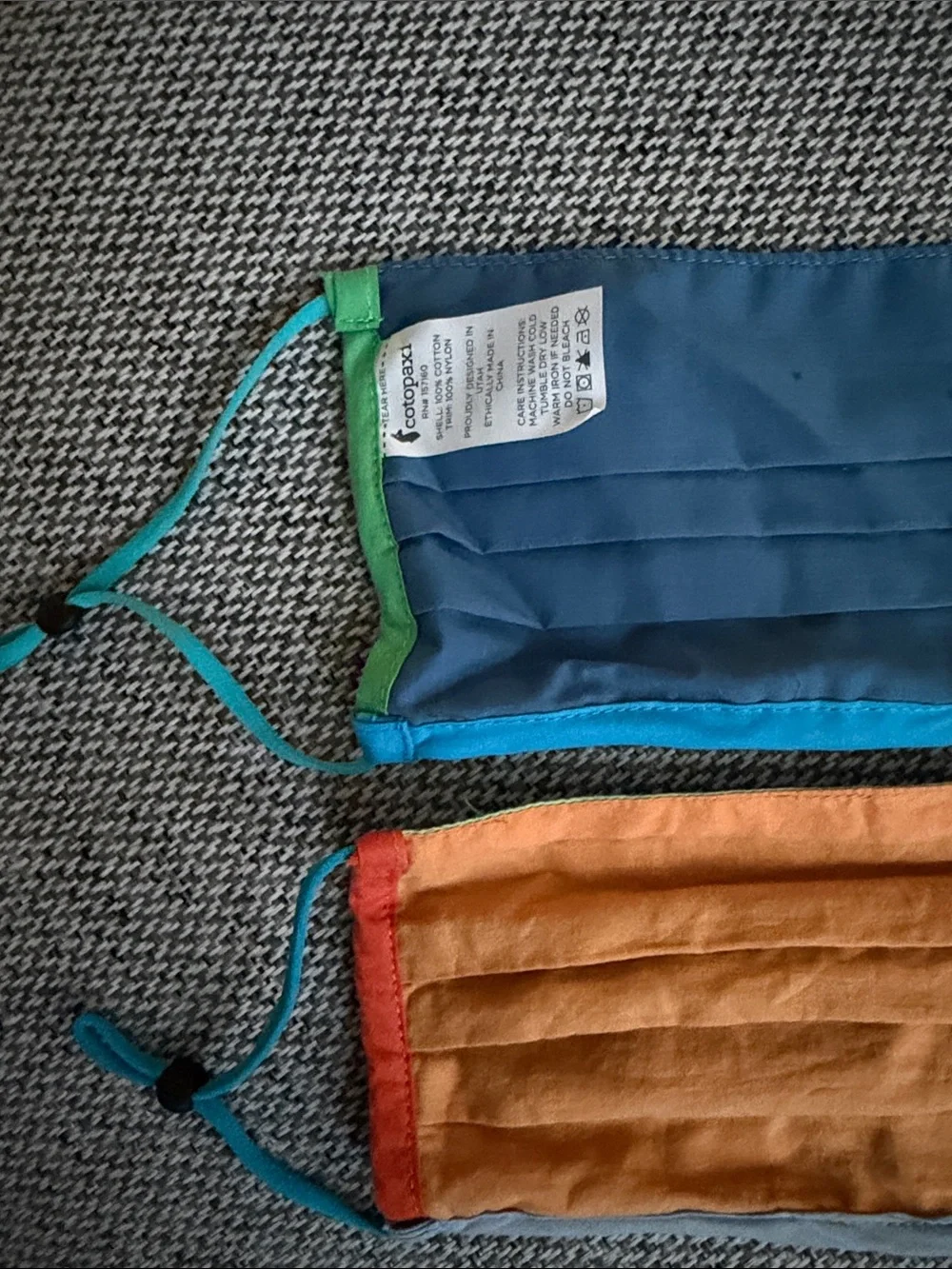 Do Good Cotopaxi Face Masks — multi colored, new w/o tags